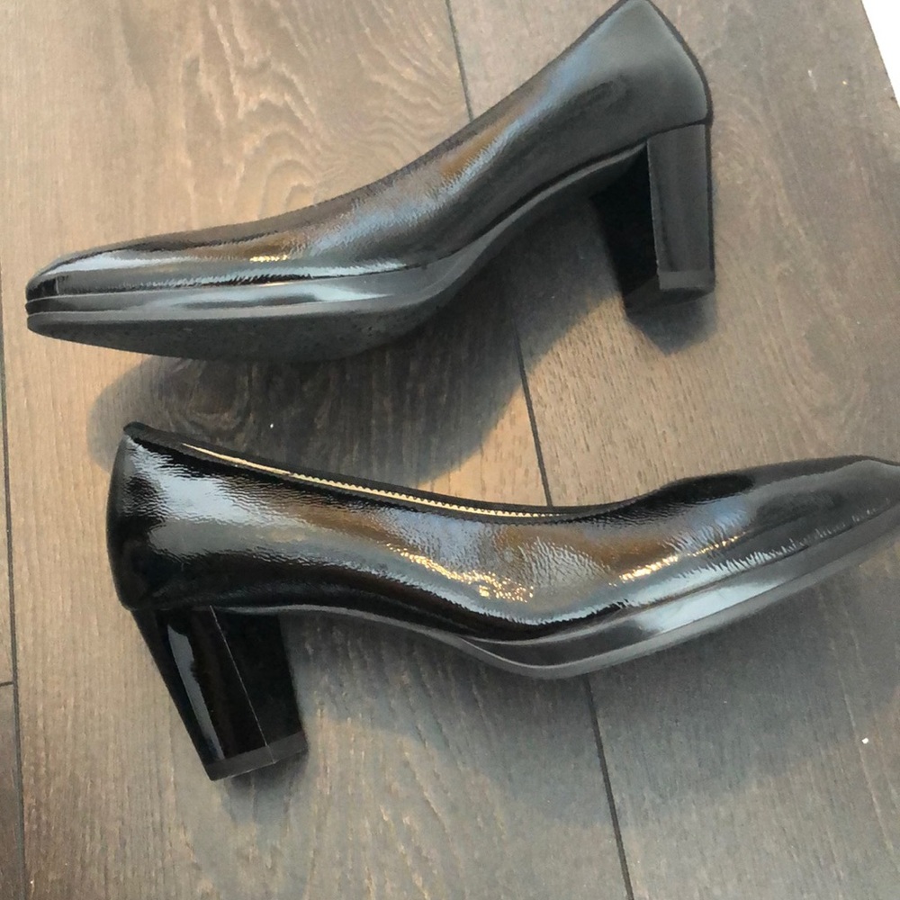 Ara black patent heels